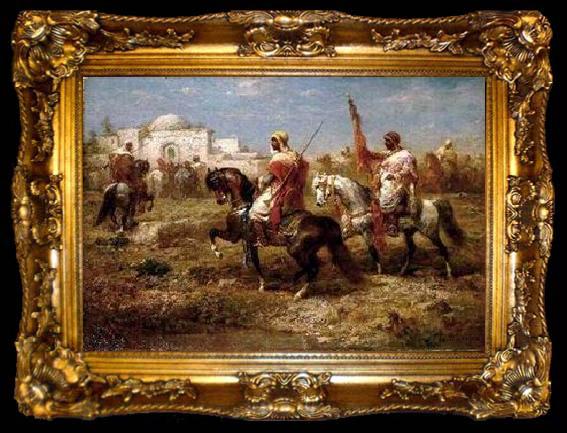 framed  unknow artist Arab or Arabic people and life. Orientalism oil paintings  351, ta009-2